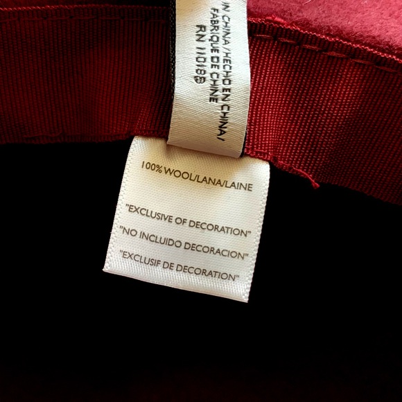 Wool Classic Wide Brimmed Burgundy Ox Blood Hat - Picture 3 of 5